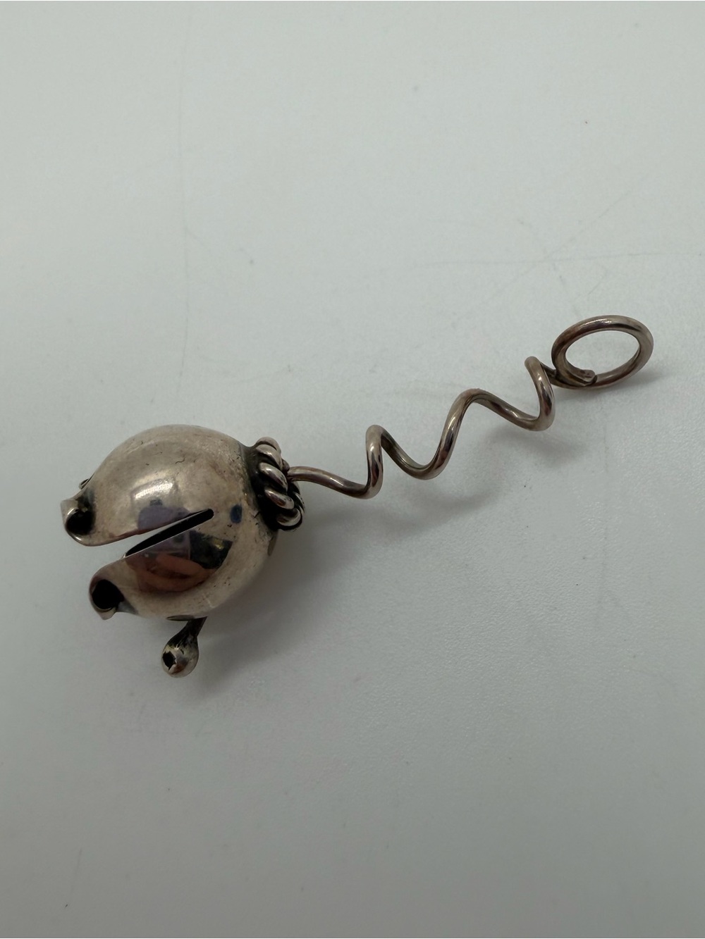 Vintage Sterling bell flower pendant